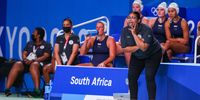 Delaine Mentoor, head coach of South Africa during the preliminary  round between South Africa and Spain of the Water Polo event on Day 1 of the Tokyo 2020 Olympic Games at Tatsumi Int Swimming Centre<br> on July 24, 2021 in Tokyo, Japan. (Photo by Roger Sedres/Gallo Images/Getty Images)