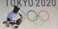 TOKYO, JAPAN - AUGUST 05: Zion Wright of Team United States competes during the Men's Skateboarding Park Preliminary Heat 1 on day thirteen of the Tokyo 2020 Olympic Games at Ariake Urban Sports Park on August 05, 2021 in Tokyo, Japan. (Photo by Ezra Shaw/Getty Images)