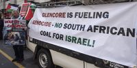 Protestors  at the Energy Embargo Now pricket on August 21, 2025 in Cape Town, South Africa. The group is calling on the Department of Trade, Industry and Competition to stop all trade to Israel because of war crimes and genocide In Gaza. (Photo by Gallo Images/Brenton Geach)