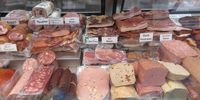 Cured meats, German butcher.