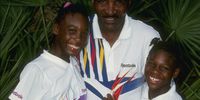 Serena Williams with her sister Venus and father Richard Williams at a tennis camp in Florida. (Photo:  Ken Levine )