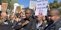 Democratic Alliance leader Mmusi Maimane attended the protest march against femicide and Gender Based Violence on 5 September 2019 outside Parliament in Cape Town.Photo: Anso Thom