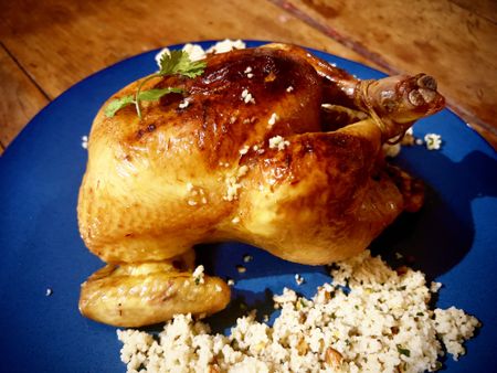 Throwback Thursday: Persian roast chicken with nut-studded couscous