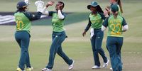 Nondumiso Shangase of the Proteas celebrates a wicket against Pakistan at Kingsmead on 3 February 2021 © Steve Haag/ BackpagePix