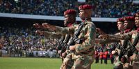 SANDF members marched on the pitch at Loftus Stadium in Tshwane during the inaugeration of President Cyril Ramaphosa in May 2019.