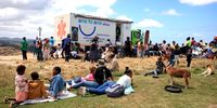 Residents of Lucingweni gather at the One to One Africa mobile clinic, which visits once a month and offers the same services as a government clinic. (Photo: Oupa Nkosi)