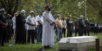 Karima Brown's family and friends perform the Janazah Prayer (funeral prayer) before her body is lowered into the ground at West Park Cemetery in Johannesburg on 4 March 2021. (Photo: Shiraaz Mohamed)