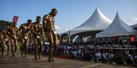 Bodybuilders take part in the Iron Fit Bodybuilding competition in Nairobi on December 05, 2020. 130 participants from all across East Africa took part in the second edition of this competition which included categories like Bikini, Figure, Physique and Bodybuilding. © Patrick Meinhardt, Spain, Finalist, Professional, Sport, 2021 Sony World Photography Awards