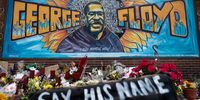 MINNEAPOLIS, MN - JUNE 01: A memorial site where George Floyd died May 25 while in police custody, on June 1, 2020 in Minneapolis, Minnesota. George's brother Terrence Floyd visited the site today and called for justice and the prosecution of all four officers involved in the incident. (Photo by Stephen Maturen/Getty Images)