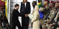 President Volodymyr Zelenskyy of Ukraine arrives in South Africa on an official visit,he is welcomed by Ronald Lamola<br>Minister of International Relations and Cooperation of South Africa. (Photo: Jacoline Prinsloo DIRCO)
