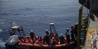 Migrants making their way from Libya to Europe are rescued by the crew of the Geo Barents, a rescue vessel operated by Doctors Without Borders in the Central Mediterranean on June 12, 2021. 