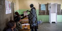 A voter receives his ballot paper at the St. Joseph Primary school in Koro-Koro, on October 7, 2022 where voting operations for the parliamentary elections are underway. October 7, 2022.<br>Photo: Shiraaz Mohamed.