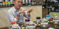 Mingwei Tsai shares his tea stories over a tea tasting and dim sum pairing at Nigiro Teacafe in Plumstead, Cape Town. (Photo: Patrick Heathcock)<br>