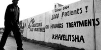 Mural commemorating the first 1,000 patients to be initiated on ARVs in Khayelitsha</p>
<p>(Photo:  Doctors Without Borders)