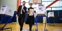 Democratic Mayoral Candidate Zohran Mamdani and his wife, Rama Duwaji, votes at The Frank Sinatra School of the Arts on November 04, 2025 in the Queens borough of New York City. Voters in NYC are voting for who will be replacing Mayor Eric Adams between the front runner New York Mayoral Candidate Zohran Mamdani and New York City mayoral candidate Andrew Cuomo and Republican mayoral candidate Curtis Sliwa. More than 735,000 people have voted early, according to the Board of Elections, more than four times as many as in the 2021 contest. This election also has other city offices on the ballot, as well as six proposals. (Photo: Alexi J. Rosenfeld/Getty Images)