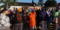 Parents and members of the Unemployed People's Movement protesting at the Masakhane Primary School in Seven Fountains near Makhanda. (Photo: Supplied)