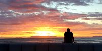 Single audience at sunset.