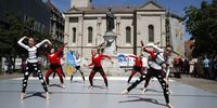 Students perform street dances to mark International Dance Day in Zagreb, Croatia, 29 April 2024. UNESCO's major partner in the performing arts, the International Theatre Institute (ITI), established 29 April as a worldwide celebration of dance.  EPA-EFE/ANTONIO BAT