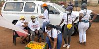 Some of the young volunteers relax after a long, hot day at the Protea South informal settlement vaccination site.<br>(Photo: Supplied)