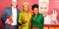 Somizi Mhlongo’s book launch with Dale, Somizi and Funeka Peppeta from That Food Guy Publishing. (Photo: Supplied)  