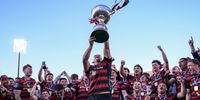 Tom Christie of Canterbury holds the trophy aloft after winning the NPC Final match between Canterbury and Otago at Apollo Projects Stadium, on October 25, 2025, in Christchurch, New Zealand. (Photo by Joe Allison/Getty Images)