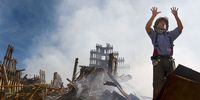 394558 06: A New York City fireman calls for 10 more rescue workers to make their way into the rubble of the World Trade Center September 14, 2001 days after the September 11, 2001 terrorist attack. (U.S. Navy Photo by Jim Watson/Getty Images)