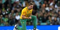 Anrich Nortje (C) of Proteas celebrates the wicket of Mohammad Haris  of Pakistan during the 2022 ICC Men's T20 World Cup match between Pakistan and South Africa at Sydney Cricket Ground on November 03, 2022 in Sydney, Australia. (Photo: Isuru Sameera Peiris / Gallo Images)
