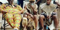 Chiefs who came to support King Misuzulu Zulu from left Inkosi Zenzo Zondi,  Mbangeni Dlomo both from King Cetshwayo district north of kzn and Vukani Ntombela from Zululand 02 March 2022. Photo by Phumlani Thabethe