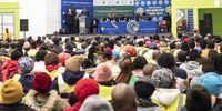 Police Minister Bheki Cele and ministers in the security cluster spoke to the Khayelitsha  community on 18 July 2022 about high levels of crime and violence in the area. (Photo: Brenton Geach)
