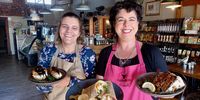 The Village Bakery, the beating heart of Wakkerstroom. New owner Candi Elisabettini (right) and barista Miempie Mostert with some customer favourites. (Photo: Wanda Hennig)<br>
