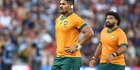 Jordan Uelese of Australia looks on during the Rugby World Cup France 2023 match between Australia and Fiji at Stade Geoffroy-Guichard on September 17, 2023 in Saint-Etienne, France. (Photo: Chris Hyde/Getty Images)