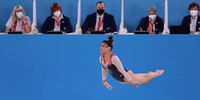 TOKYO, JAPAN - JULY 29: Sunisa Lee of Team United States competes in the floor exercise during the Women's All-Around Final on day six of the Tokyo 2020 Olympic Games at Ariake Gymnastics Centre on July 29, 2021 in Tokyo, Japan. (Photo by Laurence Griffiths/Getty Images)