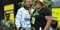 From left ANC Kwazi Mshengu congratulates new deputy chair Nomagugu Simelane-Zulu at the conference held at Olive convention centre  24 July 2022, Photo: Phumlani Thabethe