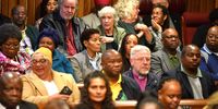 The packed courtroom during the first day of the reopened inquest on Monday, 2 June (Photo: Deon Ferreira)