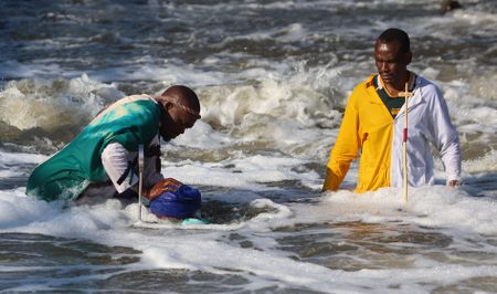 Easter friday baptisms draw congregants to Kliprivier south of Johannesburg