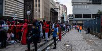 Streets outside South Gauteng littered after EFF supporters waited over 5 hours for EFF leader Julius Malema to appear after he stood as a witness in the 'hate speech' case on 16 February, 2022. (Photo: Julia Evans)