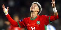 Yassir Zabiri of Morocco celebrates scoring a goal during the FIFA U-20 World Cup final soccer match between Argentina and Morocco in Santiago, Chile, 19 october 2025.  (PHoto: EPA / ESTEBAN GARAY)