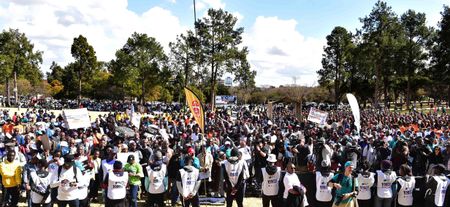 Hundreds gather to drum home message of no gender-based violence