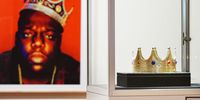 The crown worn by Notorious B.I.G. when photographed by Barron Claiborne as the King of New York is displayed during a preview at Sotheby's for their Inaugural HIP HOP Auction on September 12, 2020 in New York City.  A celebration of the history and cultural impact of Hip Hop, the sale reflects on the impact the movement has had on art and culture from the late 1970s through the "Golden Age" of the mid-1980s to mid-1990s, and up to the present. (Photo by Cindy Ord/Getty Images)