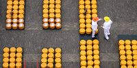 A general view of the Cheese Market during the opening of the first and last cheese market of the season on the Waagplein in Alkmaar, the Netherlands, 01 October 2021. Visitors are asked for a valid QR code at the entrance to the market area.  EPA-EFE/Ramon van Flymen