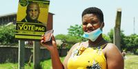 Local resident Andiswa Magawane heads to a voting station to cast her vote at ward 54 in Bhambayi north of Durban, KwaZulu-Natal during the local government elections on 1 November 2021. (Photo: Phumlani Thabethe)