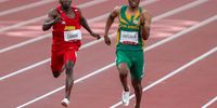 TOKYO, JAPAN - JULY 31: Tloliso Gift Leotlela of South Africa in the heats of the mens 100m during the Athletics event on Day 8 of the Tokyo 2020 Olympic Games at the Olympic Stadium on July 31, 2021 Tokyo, Japan. (Photo by Roger Sedres/Gallo Images/Getty Images)