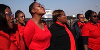 A choir performs at the opening of the  Finetown Clinic in Ennerdale. (Photo: Kabelo Mokoena)