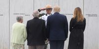 President Donald J. Trump and First Lady Melania Trump lay a wreath during a ceremony  at the Flight 93 National Memorial commemorating the 19th anniversary of the crash of Flight 93 and the September 11th terrorist attacks on September 11, 2020 in Shanksville, Pennsylvania. The nation is marking the nineteenth anniversary of the terror attacks of September 11, 2001, when the terrorist group al-Qaeda flew hijacked airplanes into the World Trade Center and the Pentagon, killing nearly 3,000 people. (Photo by Jeff Swensen/Getty Images)