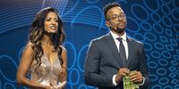 Sports anchor Crystal Arnold and television presenter Maps Maponyane co-hosted the 2019 Cricket South Africa Awards ceremony. (Photo: Yanga Sibembe)