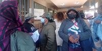 Operation Dudula members refused entry to foreign nationals at the Hillbrow Clinic in Johannesburg on Wednesday, 25 June, in contravention of section 27 of the Constitution. (Photo: Lerato Mutsila)