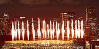 A general view outside the stadium as fireworks are let off during the Opening Ceremony of the Tokyo 2020 Olympic Games at Olympic Stadium on July 23, 2021 in Tokyo, Japan. (Photo by Toru Hanai/Getty Images)