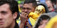 Colombian fans react as they watch the FIFA World Cup 2018 match between Colombia and Japan, in Bogota, Colombia, 19 June 2018. The FIFA World Cup 2018 takes place in Russia from 14 June until 15 July 2018.  EPA-EFE/MAURICIO DUENAS CASTANEDA