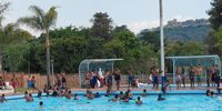 People at the Zoo Lake swimming pool