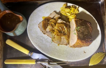 Throwback Thursday: Beef silverside pot roast with rich onion gravy